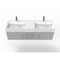 Castello Usa Amazon 60" Wall Mounted Gray Vanity With White Top And Brushed Nickel Handles CB-MC-60G-BN-2056-WH - alternate 8